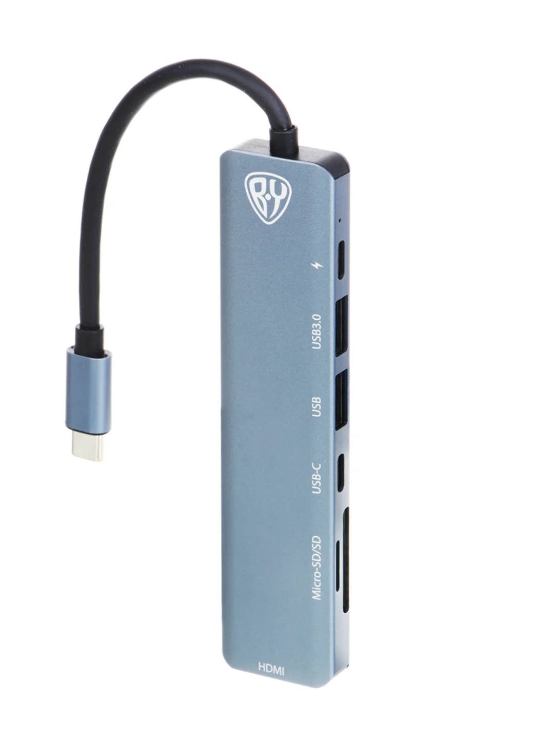 USB-концентратор 7 В 1, USB-C INPUT 65 W, HDMI 4K, USB-A 3.0, USB-A 2.0,USB-C,MICRO-SD, SD