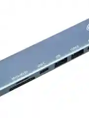 USB-концентратор 7 В 1, USB-C INPUT 65 W, HDMI 4K, USB-A 3.0, USB-A 2.0,USB-C,MICRO-SD, SD