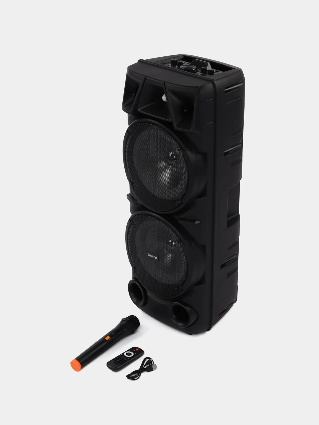 Музыкальная колонка напольная Bluetooth большая, c беспроводным микрофоном и светомузыкой