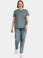 Мятный футболка женская, базовая, хлопок