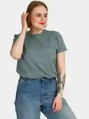 Мятный футболка женская, базовая, хлопок
