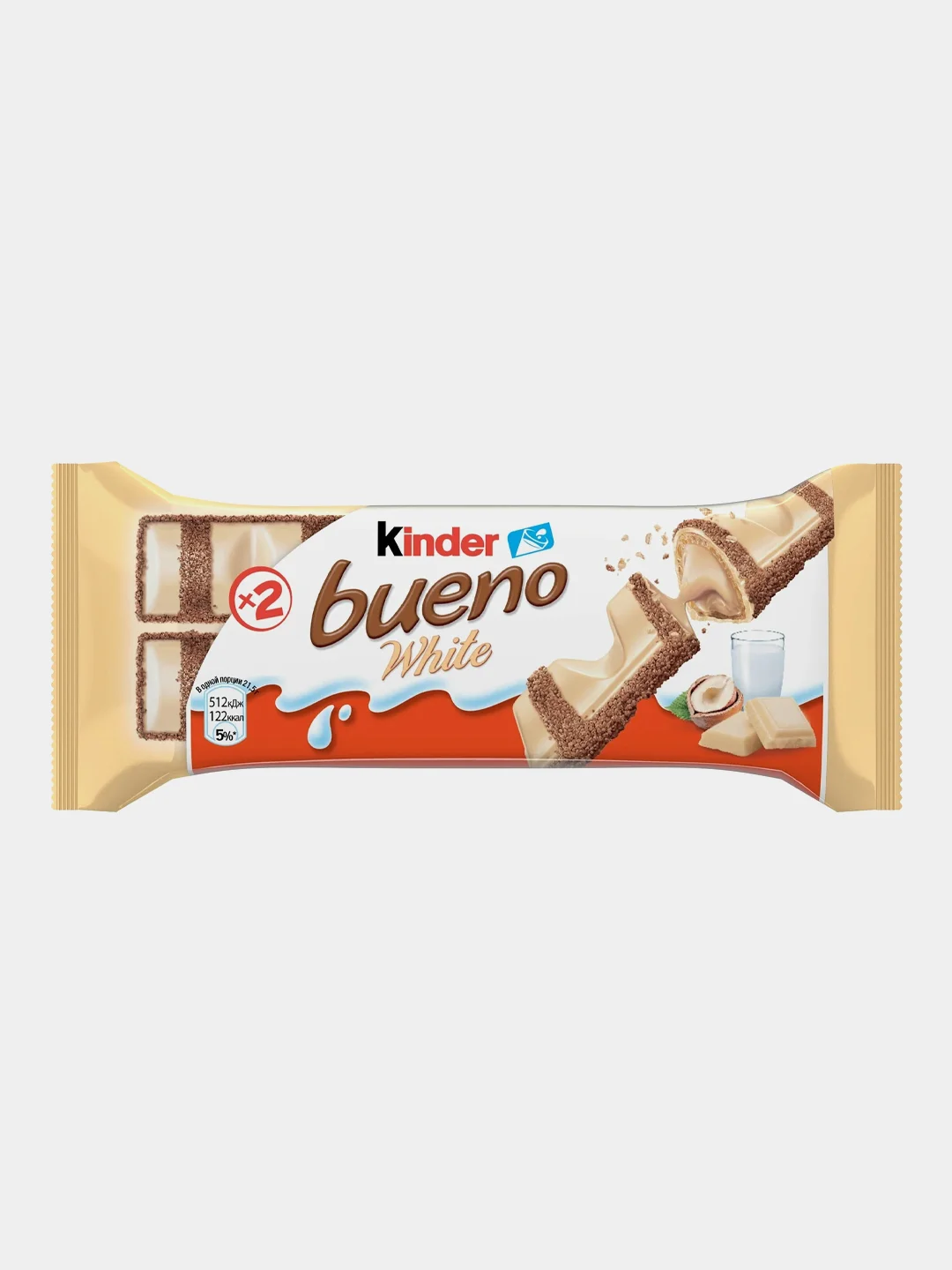 Вафли Kinder Bueno White, 39г, 10 штук