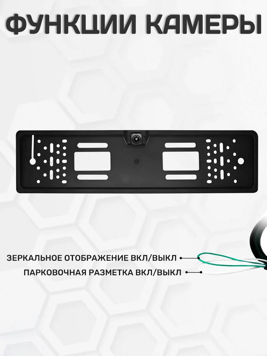Камера заднего вида 170 градусов в рамке номерного знака