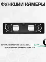 Камера заднего вида 170 градусов в рамке номерного знака