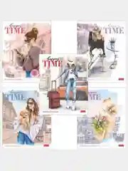 Тетрадь А5, 48 л. HATBER, скоба, клетка, матовая ламинация, Happy time (5 видов в спайке)