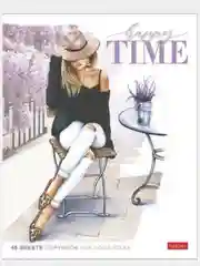 Тетрадь А5, 48 л. HATBER, скоба, клетка, матовая ламинация, Happy time (5 видов в спайке)