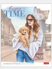 Тетрадь А5, 48 л. HATBER, скоба, клетка, матовая ламинация, Happy time (5 видов в спайке)