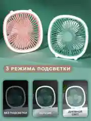 Розовый вентилятор светильник настольный потолочный настенный бесшумный мини, USB