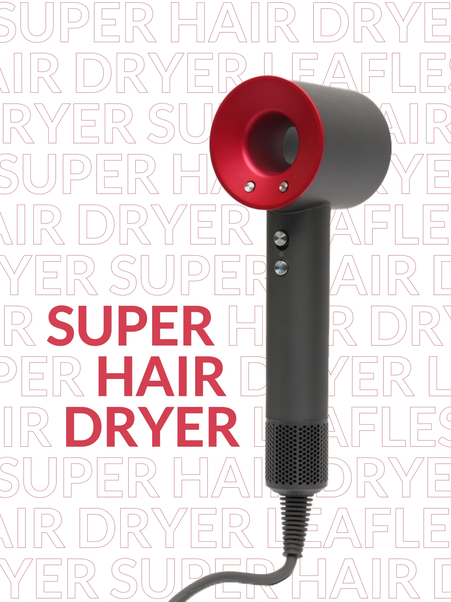 Тёмно-розовый фен Super Hair Dryer, для сушки и укладки волос, 5 в 1