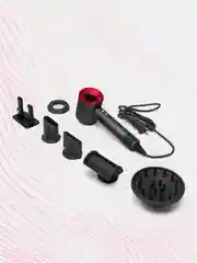 Тёмно-розовый фен Super Hair Dryer, для сушки и укладки волос, 5 в 1