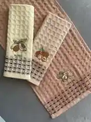 Кремовый полотенце кухонное 25*50см