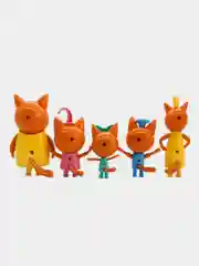 Оранжевый набор пластиковых фигурок Три Кота, 5 шт