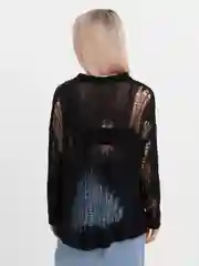 Черный кольчуга вязанная, вязанный джемпер