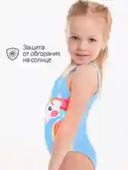 Синий купальник для девочки слитный . Купальник детский