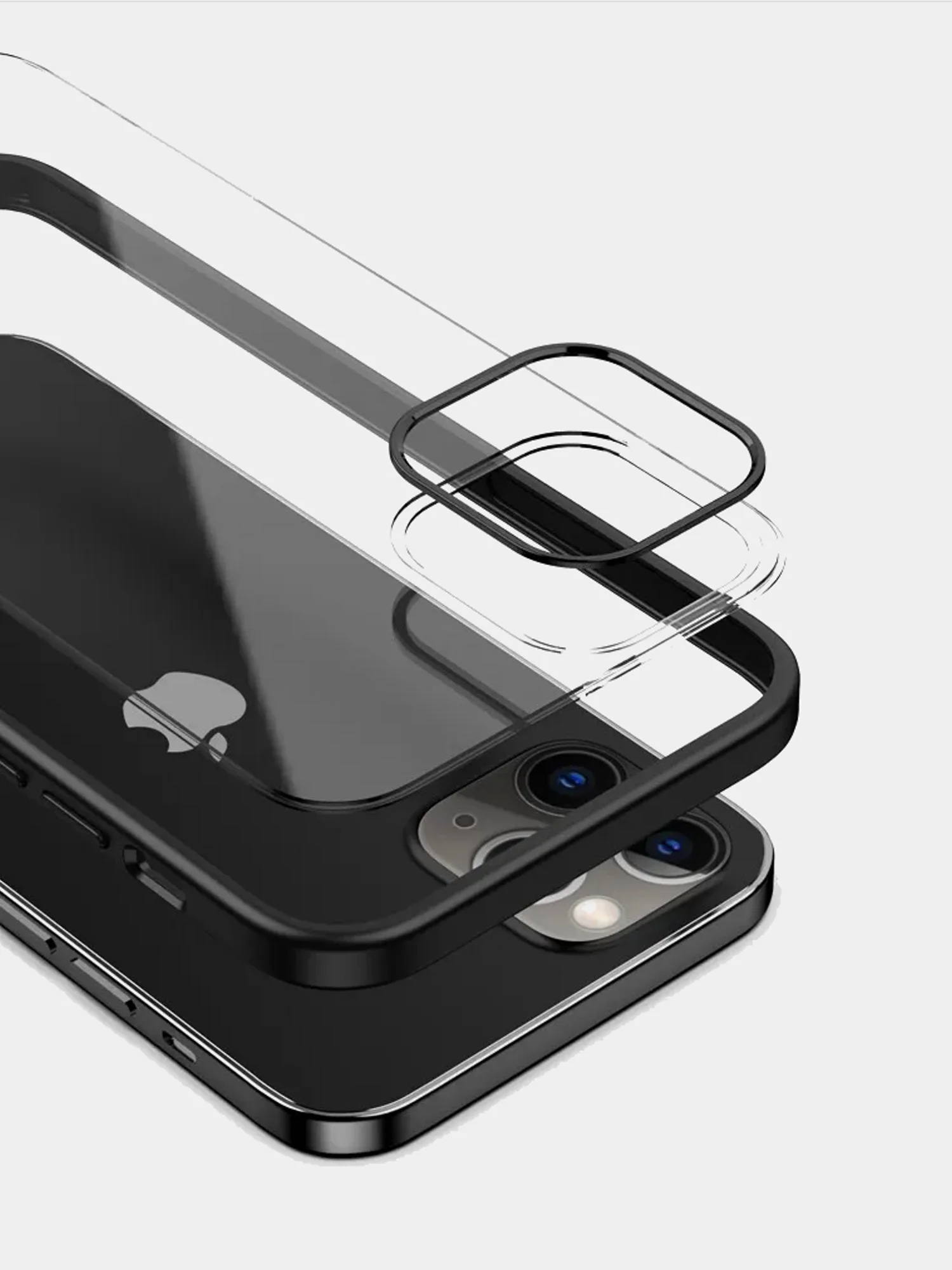 Черный прозрачный чехол для IPhone 11 Pro / Айфон 11 Про с силиконовым кантом Crystal Case
