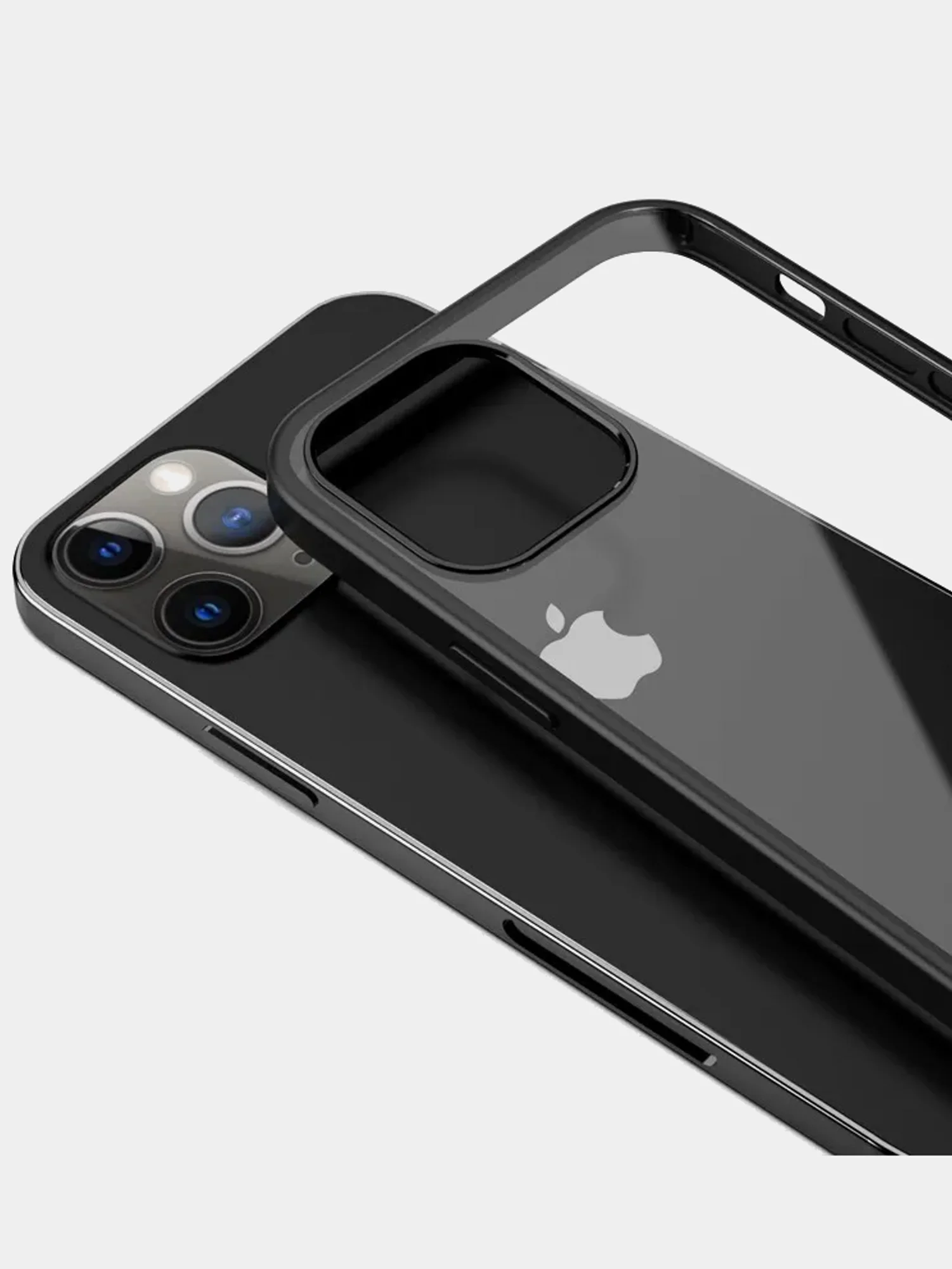 Черный прозрачный чехол для IPhone 11 Pro / Айфон 11 Про с силиконовым кантом Crystal Case