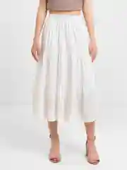 Юбка миди белая, в стиле Boho