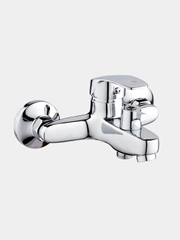 Смеситель для ванны, РМС SL85-009E, короткий монолитный излив, с лейкой и шлангом