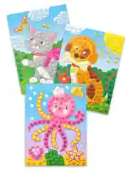 Разноцветная мозаика, 3 в 1, Котенок, Осьминог, Щенок, Дрофа-Медиа