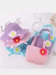 Комплект для девочки: шляпка и сумочка на возраст 3-6 лет