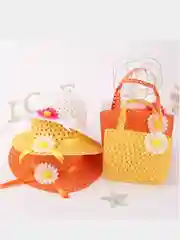 Комплект для девочки: шляпка и сумочка на возраст 3-6 лет