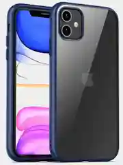 Темно-синий прозрачный чехол для IPhone 11 / Айфон 11 с силиконовым кантом Crystal Case