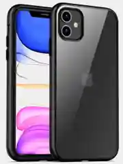 Черный прозрачный чехол для IPhone 11 / Айфон 11 с силиконовым кантом Crystal Case
