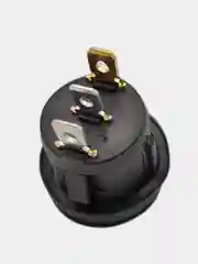 Красный выключатель клавишный 250В круглый, ВЛАГОЗАЩИТА, подсветка, 6А, (3с) желт/зелен/красн/син