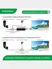 Антенна для цифрового тв уличная Harper ADVB-2420, активная, с усилителем DVB-T2, черная