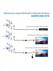 Синий уличная активная антенна Harper ADVB-3210, стандарта DVB-T2