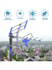 Синий уличная активная антенна Harper ADVB-3210, стандарта DVB-T2
