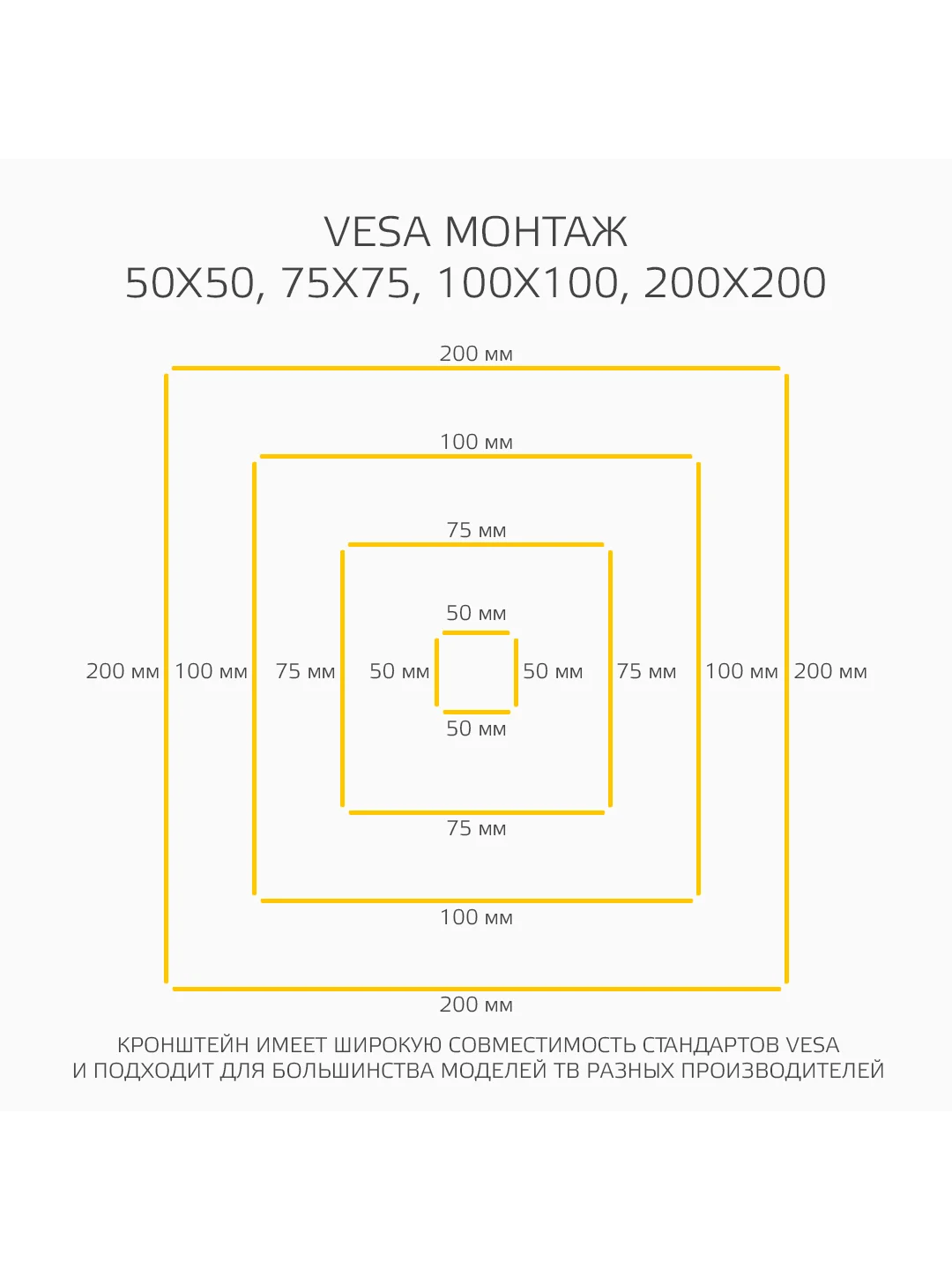 Кронштейн для телевизора Harper TVT-4230, фиксированный, типы VESA: 200x100/200x200