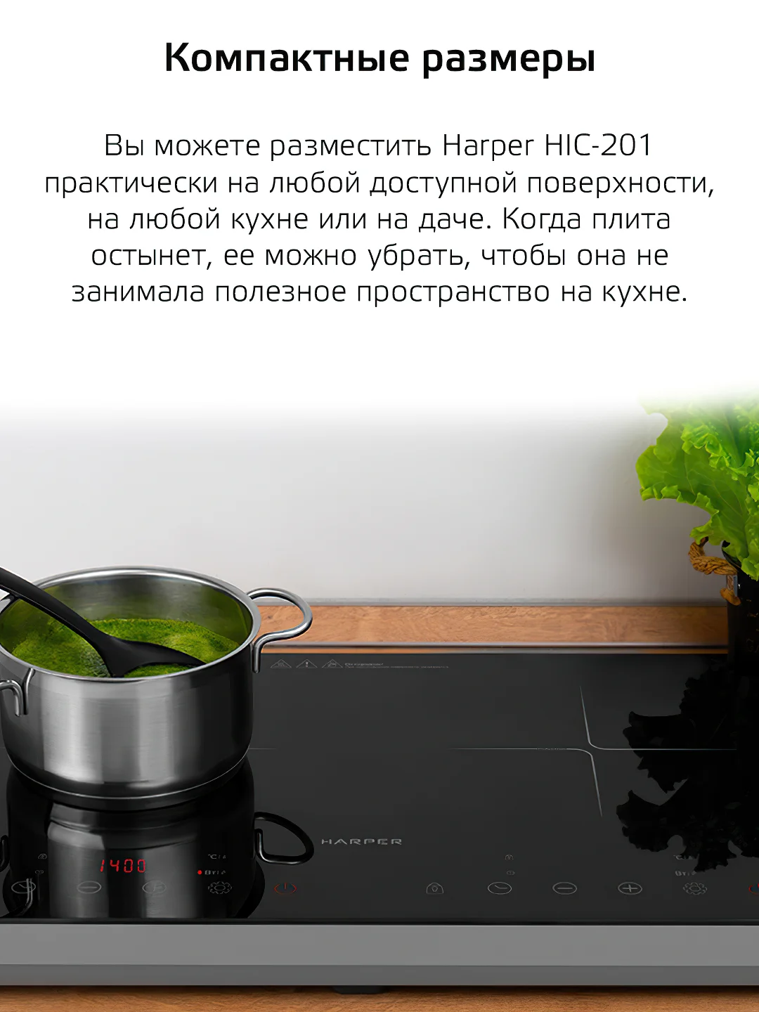 Черный индукционная плита HARPER HIC-201
