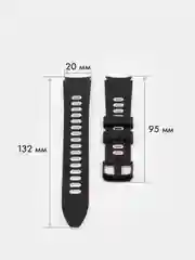 Черный ремешок для часов Samsung Galaxy Watch 6 / 5 / 4, силиконовый, 20мм