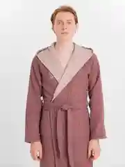 Коралловый меланж халат вафельный, унисекс