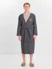 Тёмно-серый халат вафельный, унисекс