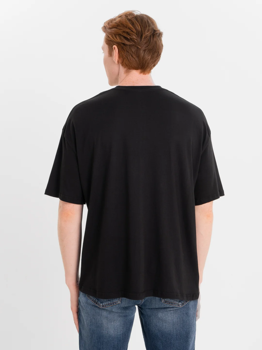 Черный футболка оверсайз "Аниме", унисекс, oversize, T-Shirt с принтом, хлопок