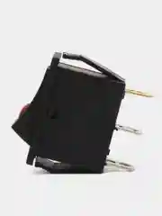 Клавишный переключатель 3 контакта, ON-OFF, черный, лампочка