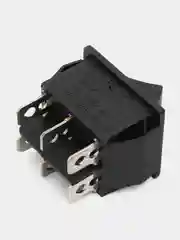 Клавишный переключатель ON-OFF-ON, 6 контактов, черный