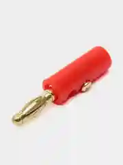 Штекер Banana GOLD красный, винтовое крепление, 4 мм