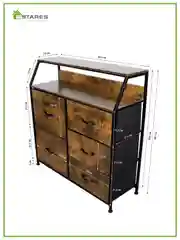 Комод для вещей для узких проходов Estares COMMOD WOOD-I 2F-5D-BROWN-770X290X860 ,5 ящиков