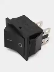 Клавишный переключатель 4 контакта, ON-OFF, черный,