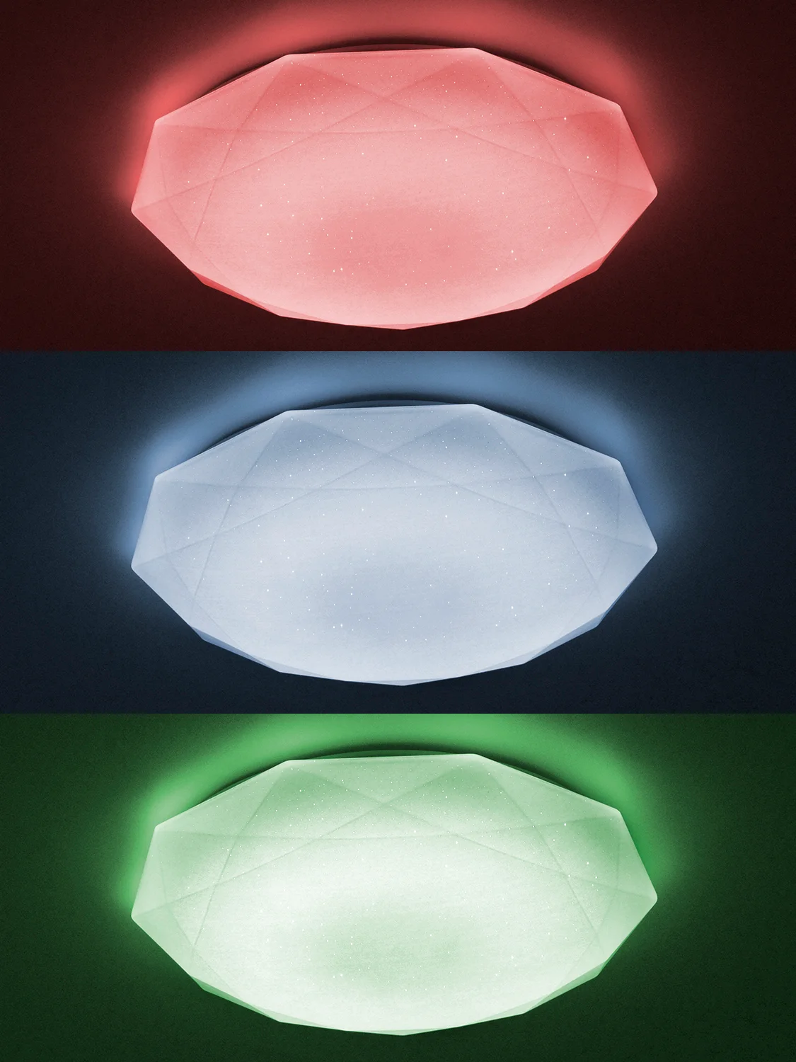 Светодиодная потолочная управляемая люстра с пультом Estares Almaz 25W  RGB круг,до15 кв.м