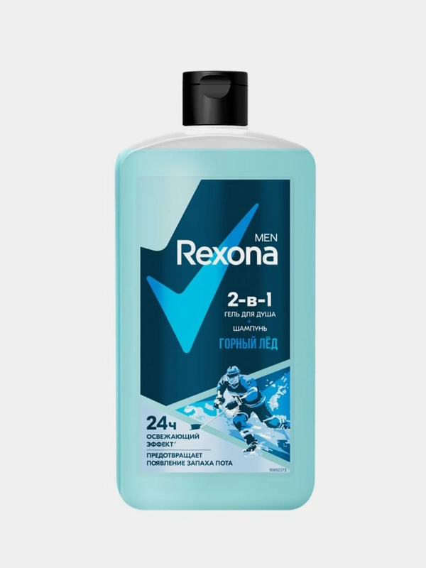 Гель для душа и шампунь REXONA MEN 2в1 "Горный Лед", 750 мл