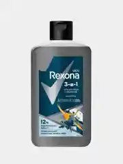 Гель для душа и умывания, шампунь 3в1 REXONA MEN "Активный уголь", 490 мл