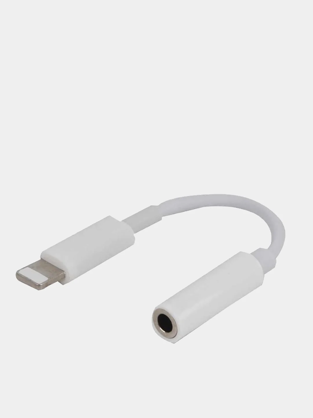 Белый переходник Lightning - AUX для наушников, 3.5 мм mini jack