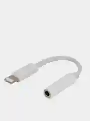 Белый переходник Lightning - AUX для наушников, 3.5 мм mini jack