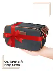 Серый мужская сумка, мужская косметичка, несессер, органайзер для путешествий, в подарок мужчине