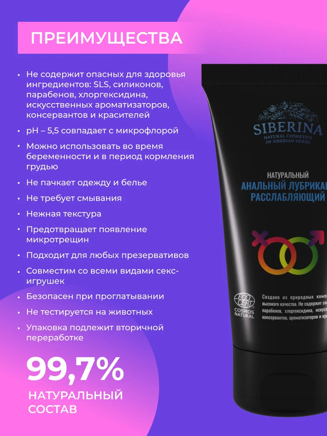 Лубрикант Siberina расслабляющий анальный