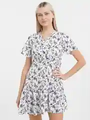 Белый платье женское летнее с принтом